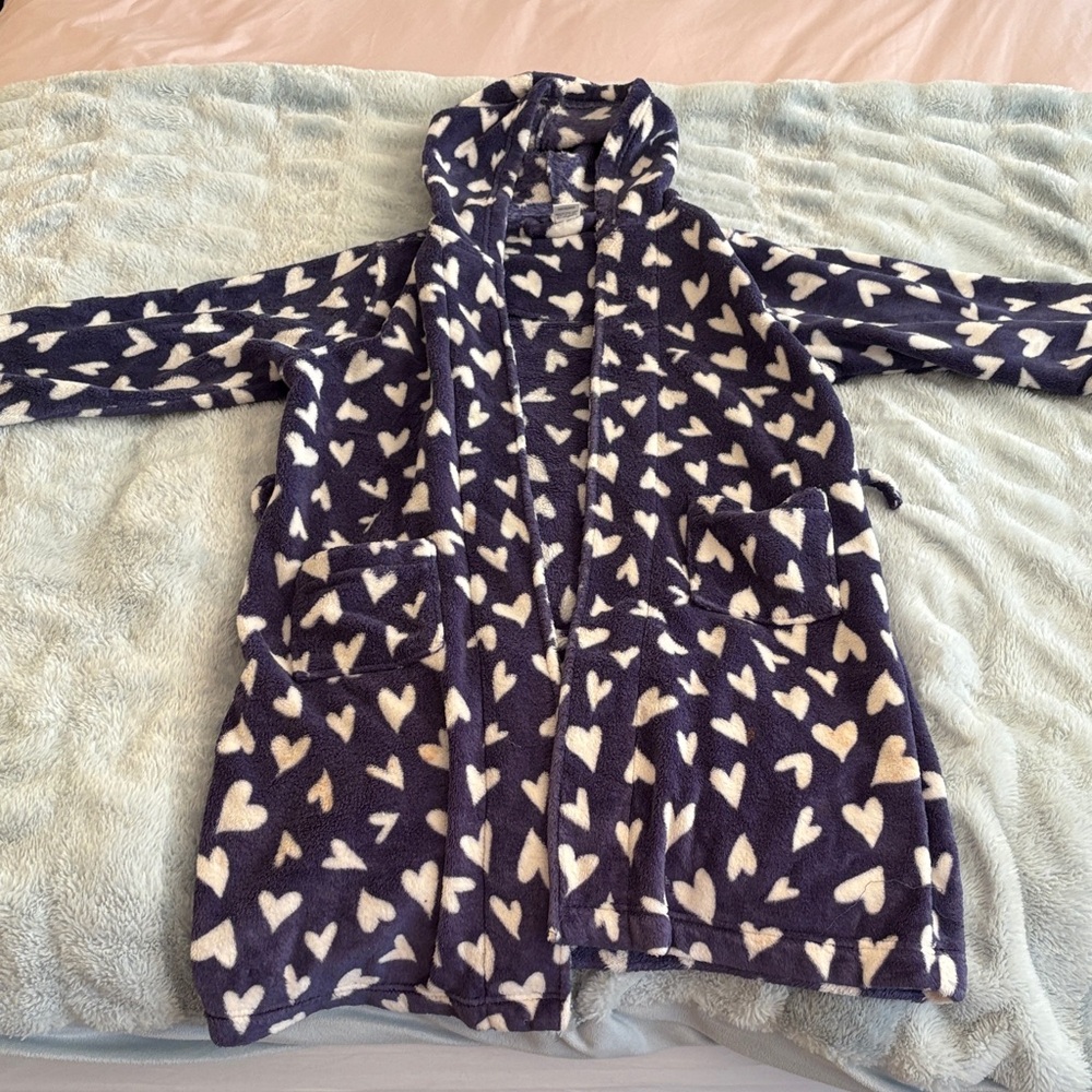 Tucker + Tate Navy Heart Pattern Kids Robe